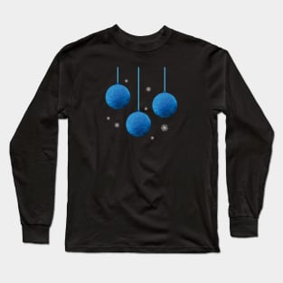 Blue Fuzzy Tree Ornaments Long Sleeve T-Shirt